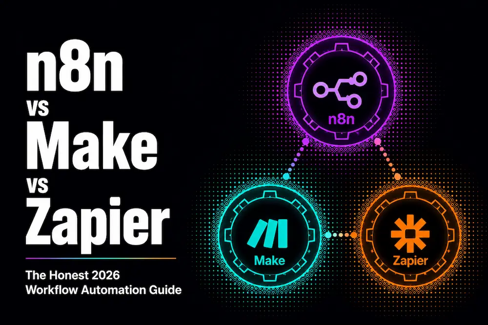 n8n vs Make vs Zapier workflow automation comparison 2026